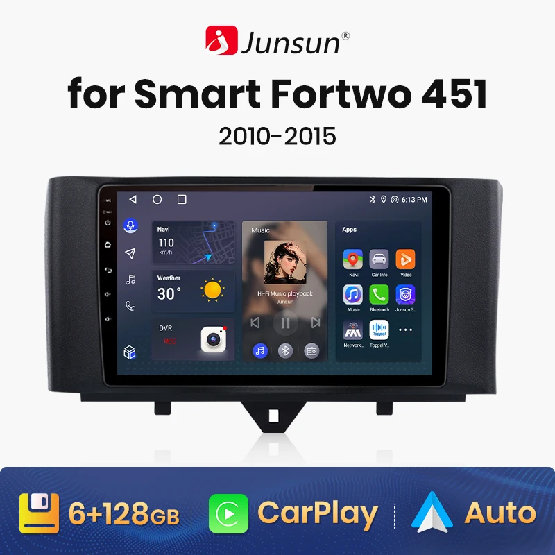 Junsun V1 pro 2 din Android Auto Radio for Mercedes Benz Smart Fortwo 2010-2015 - £108.57 GBP+