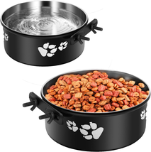 Kennel Water Bowl Hanging, Shineme 2 Pack Stainless Steel Food and Water Bowl  - £18.13 GBP