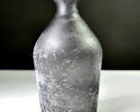 Vintage Frosted Charcoal Grey Glass Bottle Vase décor 7in Medium Size - $24.99