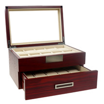 Decorebay Executive Cherry OAK Wood Men Watch Jewelry Organization Box Darling - £95.91 GBP