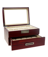 Decorebay Executive Cherry OAK Wood Men Watch Jewelry Organization Box D... - £95.08 GBP