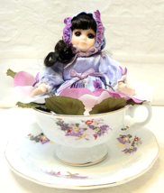 Teacup Treasures Doll By Royalton - 6&quot; Porcelain Doll With Cup &amp; Saucer Lot Of 4 - £12.68 GBP