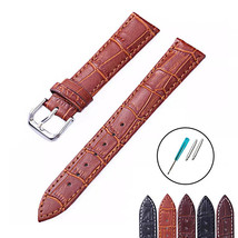 20mm Genuine Leather Watch Strap (+ Change Tool) - 20 mm Black/Brown Watchband - £5.46 GBP