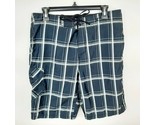 Hurley Men&#39;s Board Shorts Size 32 Black Plaid TR19 - £8.12 GBP