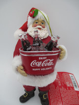 Coca-Cola Kurt Adler Fabriche Santa with Coke in Ice Bucket Christmas Ornament - £15.82 GBP