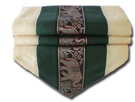 TIL132 green elephant table runner tablecloth tablerunner silk 200x30cm 79x12&quot; - £15.14 GBP