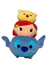 DISNEY TSUM TSUM 15&quot; Stacked Plush Back pack  Pooh, Ariel &amp; Stitch - $11.83