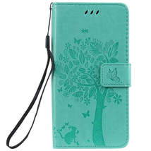 Anymob Huawei Phone Case Blue Green Tree Print Flip Leather Wallet Phone Cover - £23.01 GBP