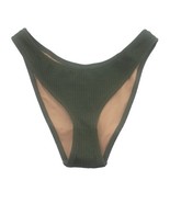 J Crew Textured Cheeky Bikini Bottom Army Green Curved Waist Size Med BC... - €10,30 EUR