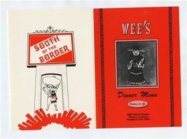 Wee&#39;s Dinner Menu &amp; South of the Border Menus West Thomas Phoenix Arizona 1978 - £21.65 GBP
