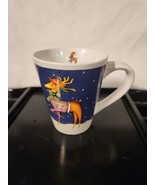 Christmas Coffee Tea Mug Royal Norfolk Ceramic &quot;Vixen&quot; Reindeer Snow 4.5... - $12.77