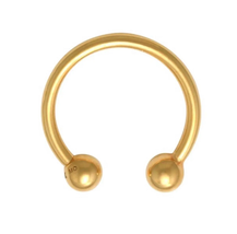 ADIRFINE 14K Solid Gold 14 Gauge Circular Barbell Horseshoe Ring barbell... - £160.07 GBP