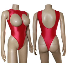 Women&#39;s Shiny Satin Lingerie Teddy Fetish Bodysuit Cupless Thong Leotard Catsuit - £9.03 GBP