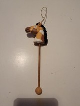 Vintage Wooden Hobby Horse Painted Carousel Christmas Tree Ornament Holi... - $13.68