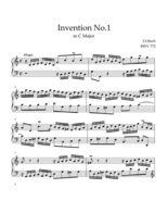 J.S.Bach - Invention No.1 in C Major (Sheet Music) - $6.02