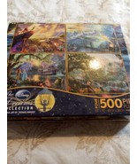 Disney Thomas Kinkade 4 Puzzles 500 Pcs Lion King-Peter Pan-Jungle Book-... - $8.59