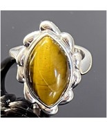 925 STERLING SILVER AND TIGER'S EYE RING SIZE 10 SKY - $57.92