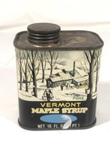 Vintage Pure Vermont Maple Syrup Can Display Tin 16 oz Made In USA - £18.75 GBP
