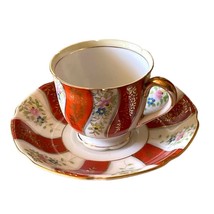 Teacup Saucer Demitasse Vintage Gold China Occupied Japan 1947 - 1952 Repaired - £14.77 GBP