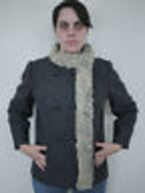 Vintage 40s 100% WOOL Swakara Curly Lamb Mouton Shearling Fur Crop Pea Coat M - £125.85 GBP