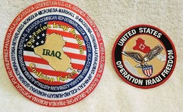 Two Iraqi Iron On Patches Operation Iraqi Freedom United States Coalition Forces - £14.15 GBP
