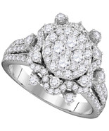 14kt White Gold Round Diamond Cluster Bridal Wedding Engagement Ring 1-5... - £2,062.97 GBP