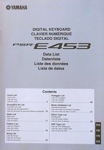 Yamaha PSR-E453 Digital Keyboard Original Data List Supplemental Manual ... - £14.85 GBP