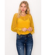 Lace Trim Shadow Stripe Bodysuit - $17.55 CAD