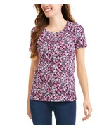 Time &amp; Tru Women&#39;s Scoop Neck Tee Shirt X-Large 16-18 Blossom Relaxed Fi... - £7.72 GBP