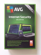 AVG Internet Security Unlimited - Unlimited Devices-2 Years - Sealed Retail Box - $35.00