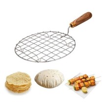Wire Round Wooden Handle Roaster Papad Jali, Paneer Grill, Roti Maker, Barbeque - £30.94 GBP