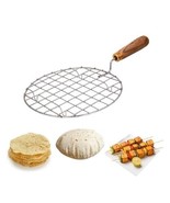 Wire Round Wooden Handle Roaster Papad Jali, Paneer Grill, Roti Maker, B... - $53.03 CAD