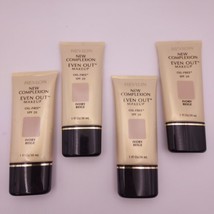 Lot Of 4 Revlon New Complexion Even Out Foundation Makeup Oil Free Ivory Beige - $14.84