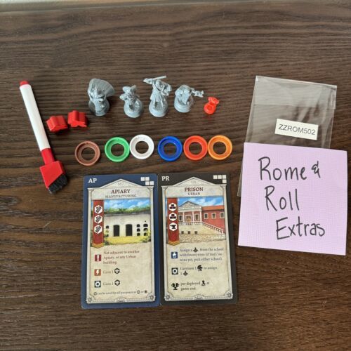 Rome and Roll Kickstarter Extras Character Figures Red 2 Cards Apiary &amp; ... - $9.00