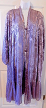 Deep Lavendar Purple DeLuxe Vintage Silk Boho Kimono Jacket - £239.79 GBP