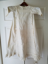Antique Victorian Baby Christening Extra Long Cotton Gown - $54.40