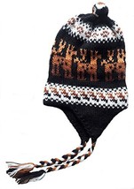 Alpakaandmore, Unisex-adult Thick Peruvian Chullo Hat, Alpaca Wool Black - £21.92 GBP