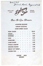 Boyd and Jean Wyse&#39;s Solvang Inn Menu Solvang California 1953 Bar B Que Dinners  - £37.46 GBP