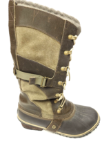 Sorel Conquest Carly Tal Brown Leather Duck Boots US Women&#39;s 10 EU 41 - $49.45