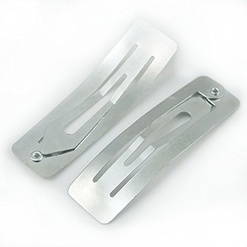 Bluemoona 50 PCS - 50mm 2" Square Snap Prong Clip Cross for Girl Hair Barrette B