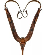 Floral Tooled Leather Pulling Collar w/ Black Lacing - $149.00