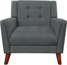 Christopher Knight Home Evelyn Mid Century Modern Fabric Arm Chair, Dark Gray, - £205.42 GBP
