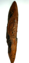 Vintage Hand Carved Live Edge Natural Wood Face Folk Art 18.75&quot; Wall Hanging - £51.26 GBP