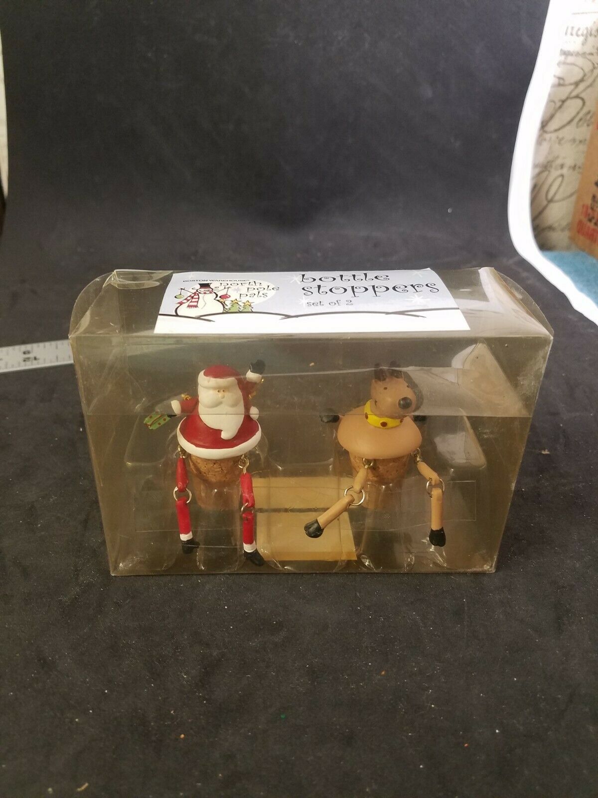 North Pole Pals "Santa and Reindeer" Decorative Bottle Stopper Set  (New) - $5.70