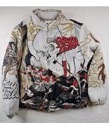 Rebel Vengeance Mens Japanese Samurai Skull Print Tapestry Jacket Stay W... - $98.99