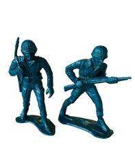 MPC Army Men Toy Soldier plastic military figure lot WW2 marx WWII Blue hole us1 - £11.59 GBP