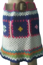 Unique Crochet Skirt Size M Handmade Granny Square Skirt Cuadros de la a... - $338.84 CAD