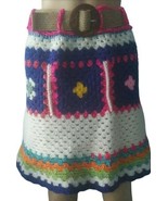 Unique Crochet Skirt Size M Handmade Granny Square Skirt Cuadros de la a... - $247.50