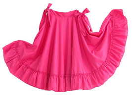 Girls Full Super Wide Skirt One Size Waist For Folkloric Dances New Handmade  - £36.01 GBP+