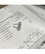 14K Solid White Gold Round IGI Lab Grown Diamond Push Back Stud Earrings... - $5,494.06 CAD
